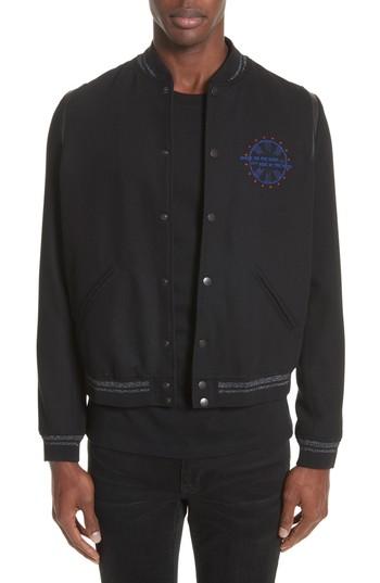 Men's The Kooples Teddy Baseball Jacket - Black