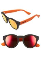 Women's Havaianas Trancoso 49mm Mirrored Round Sunglasses - Black/ Orange