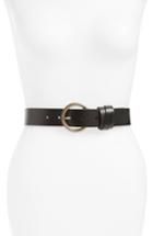 Women's Treasure & Bond Double Loop Leather Belt - Black