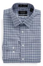 Men's Nordstrom Men's Shop Smartcare(tm) Trim Fit Houndstooth Dress Shirt .5 32/33 - Blue