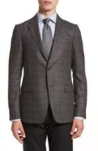 Men's Z Zegna Classic Fit Plaid Wool Sport Coat R Eu - Grey