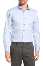 Men's Nordstrom Men's Shop Extra Trim Fit Non-iron Herringbone Dress Shirt .5 - 32/33 - Blue