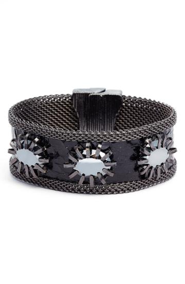Women's Cynthia Desser Faceted Hematite Snakeskin Bracelet