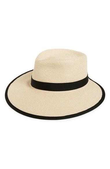 Women's Eric Javits 'sun Crest' Packable Hybrid Fedora Visor - Ivory