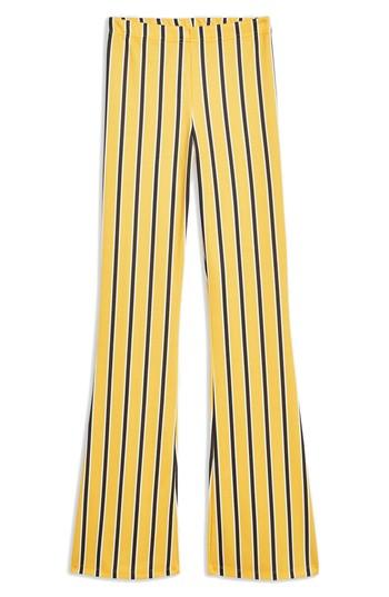 Women's Topshop Stripe Flare Trousers Us (fits Like 0) - Yellow