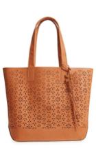 Frye Carson Perforated Logo Leather Tote - Brown