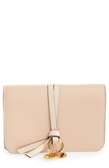 Women's Chloe Alphabet Leather Wallet - Pink