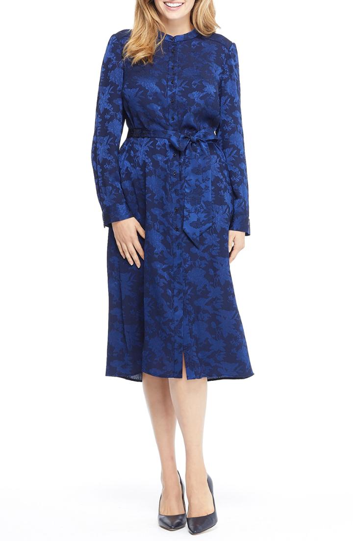 Women's Gal Meets Glam Collection Frances Empress Damask Shirtdress - Blue