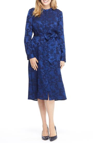 Women's Gal Meets Glam Collection Frances Empress Damask Shirtdress - Blue