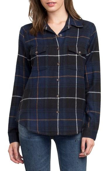 Women's Rvca Plaid Flannel Shirt