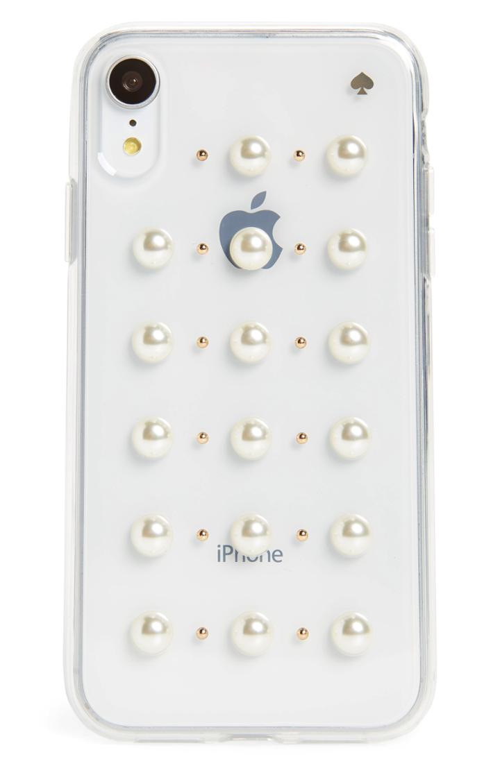 Kate Spade New York Imitation Pearl Stud Iphone X/xs/xs Max & Xr Case - White
