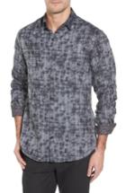 Men's Stone Rose Slim Fit Twill Fx Print Sport Shirt (m) - Black