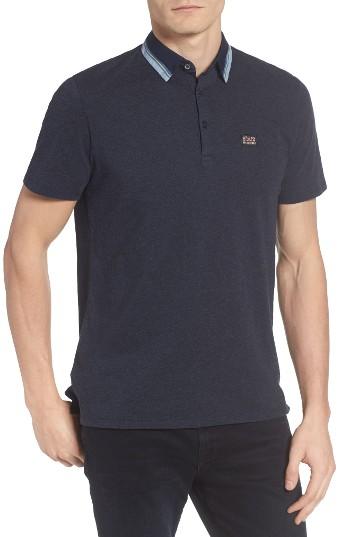 Men's Ben Sherman Tipped Jersey Polo - Blue