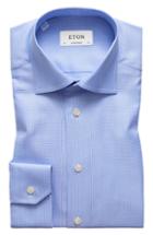 Men's Eton Contemporary Fit Houndstooth Dress Shirt - Purple