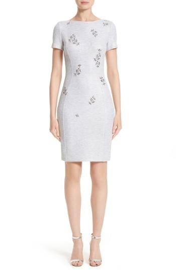 Women's St. John Collection Embellished Shimmer Knit Dress