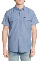 Men's Brixton Wayne Print Woven Shirt, Size - Blue