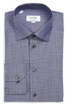 Men's Eton Contemporary Fit Houndstooth Dress Shirt - Blue