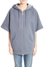 Women's Burberry Lima Cotton Blend Hoodie - Blue