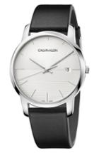 Men's Calvin Klein City Leather Strap Watch, 43mm