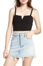 Women's Madison & Berkeley V-front Crop Top - Black