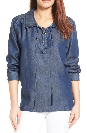 Women's Nydj Kylie Lace-up Denim Top