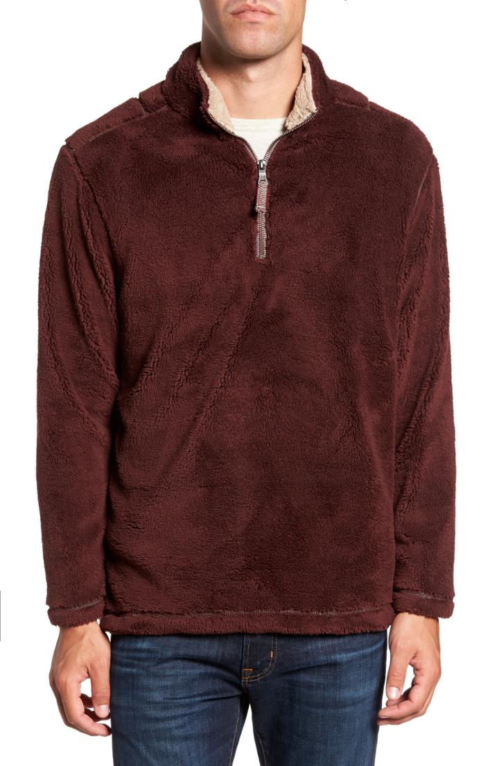 Men's True Grit Pebble Pile Quarter Zip Pullover - Purple