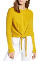 Women's J.o.a. Front Tie Sweater - Yellow