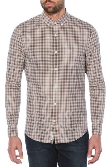 Men's Original Penguin P55 Plaid Shirt - Orange