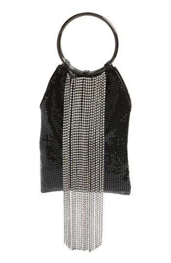 Whiting & Davis Cascade Crystal Fringe Mesh Bracelet Bag -