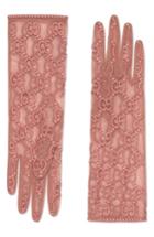 Women's Gucci Gg Embroidered Lace Tulle Gloves