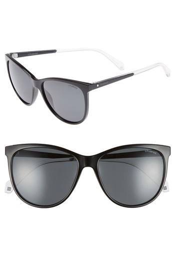 Women's Polaroid Basic 57mm Polarized Sunglasses - Black