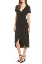 Women's One Clothing Knit Wrap Midi Dress - Black