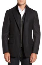 Men's Flynt Classic Fit Wool & Cashmere Hybrid Coat R - Black