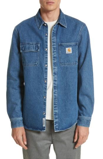 Men's Carhartt Work In Progress Salinac Shirt Jacket - Blue