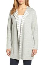 Women's Eileen Fisher Reversible Organic Cotton Blend Cardigan, Size - Grey