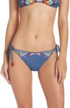 Women's Nanette Lepore Dazed Denim Vamp Side Tie Bikini Bottoms - Blue