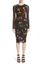 Women's Fuzzi Print Tulle Sheath Dress - Black