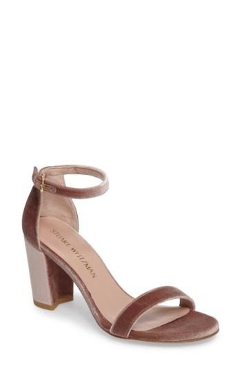 Women's Stuart Weitzman Nearlynude Ankle Strap Sandal M - Pink