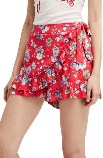 Women's Free People Flirting Fleurs Mini Skort - Red