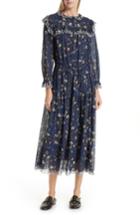 Women's Isabel Marant Etoile Eina Floral Print Midi Dress Us / 34 Fr - Blue