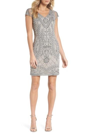Women's Pisarro Nights Beaded Sheath Dress - Metallic