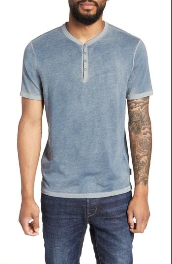 Men's John Varvatos Star Usa Fit Henley, Size X-small - Blue