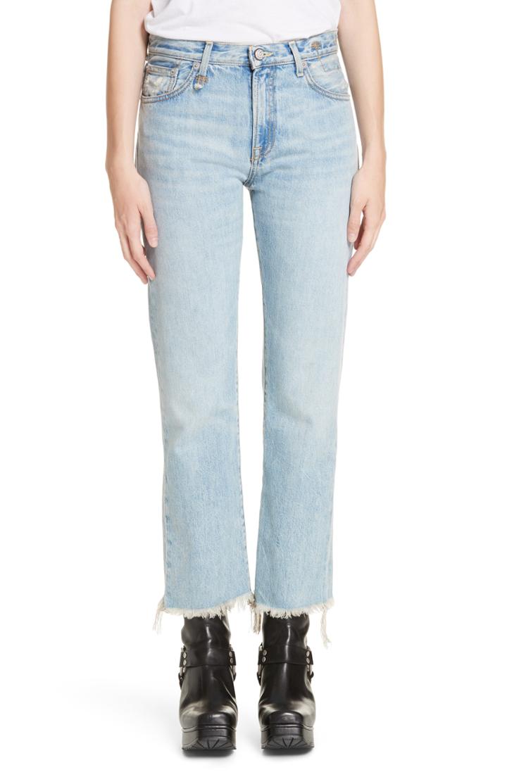 Women's R13 Bowie Fray Hem Jeans - Blue