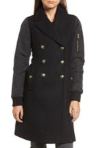 Women's Vince Camuto Double Breasted Hybrid Coat - Black