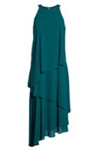 Petite Women's Maggy London Georgette Asymmetric Dress P - Green