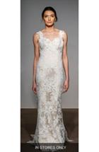 Women's Anna Maier Couture Ashley Sleeveless Silk & French Lace Gown
