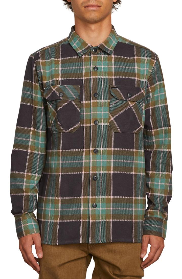 Men's Volcom Randower Heavyweight Flannel Shirt - Green