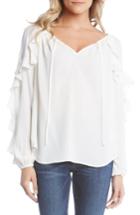 Women's Karen Kane Tie-neck Ruffle Sleeve Top - Ivory