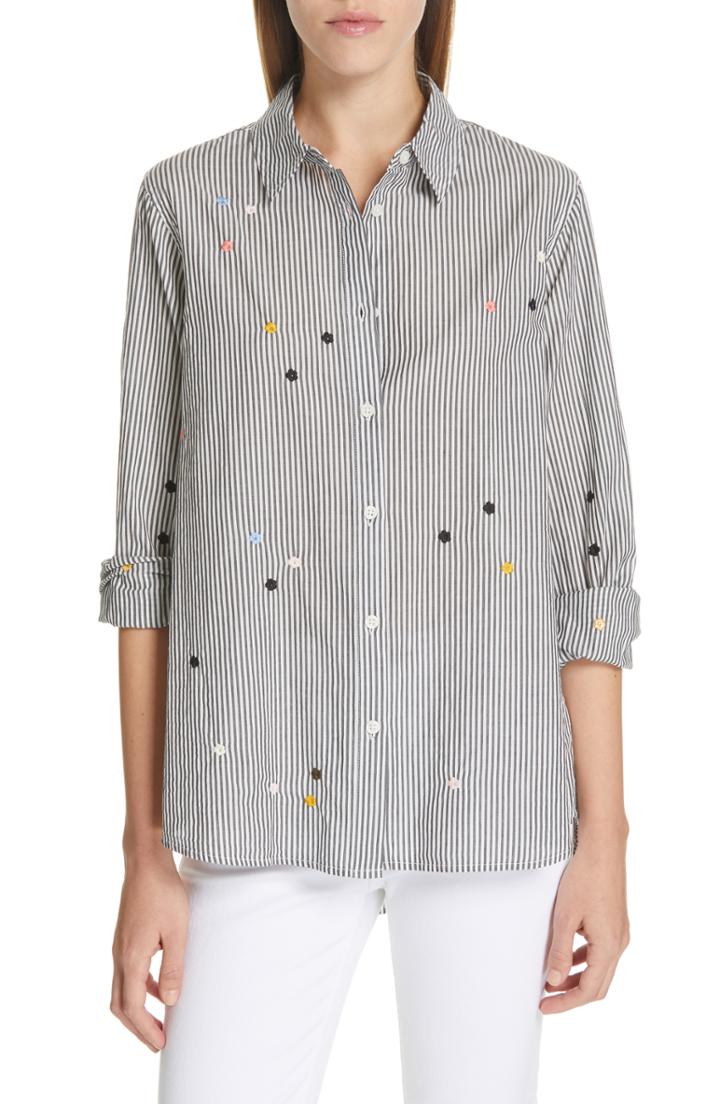 Women's The Great. The Oversized Swing Oxford Shirt - White