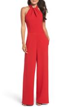 Women's Julia Jordan Halter Wide Leg Jumpsuit - Red